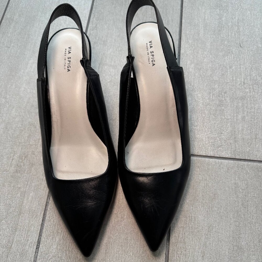 Via Spiga Blake Slingback Calf Leather Heels